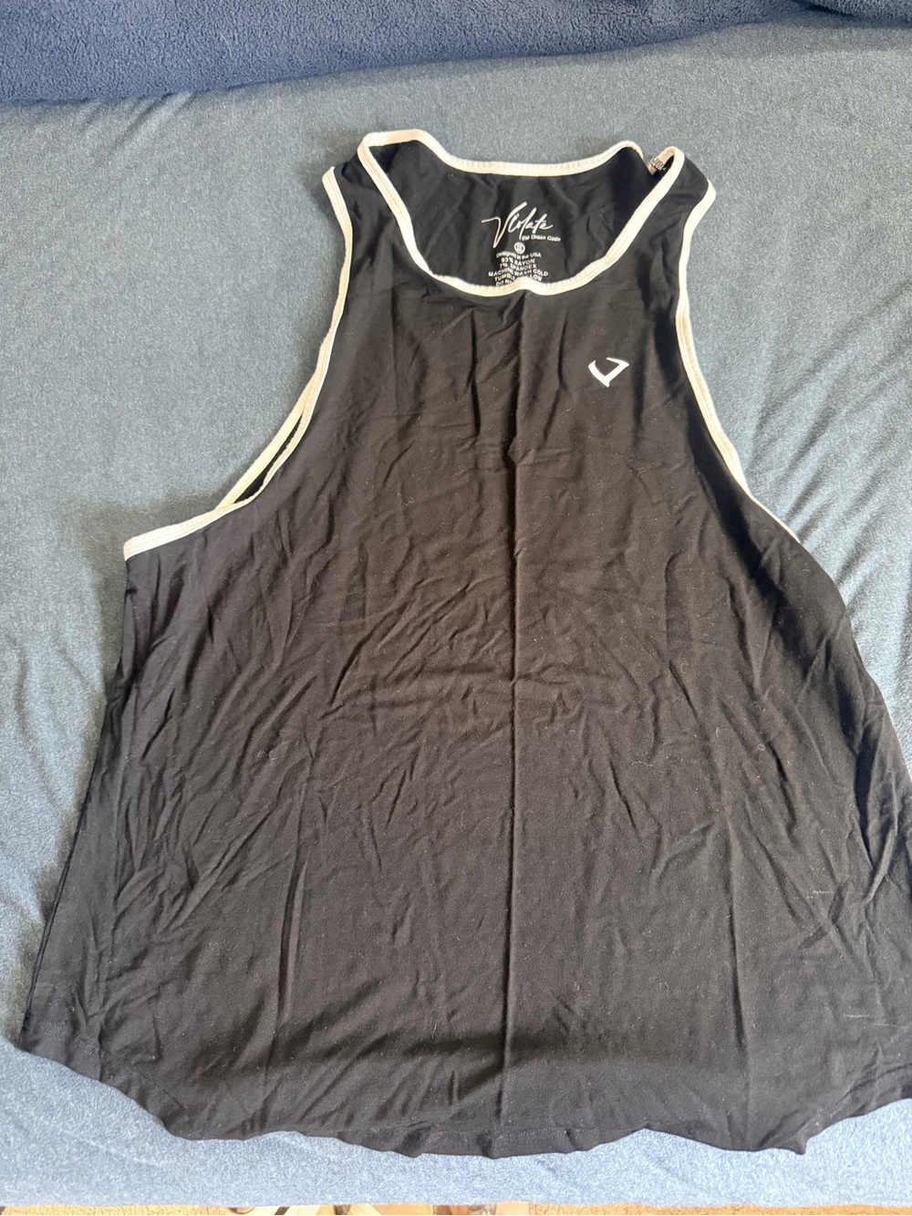 Black Muscle Tank with Contrast Trim Violate the dress code men